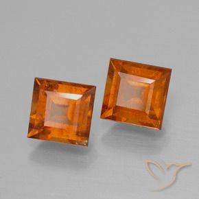 Pedras preciosas de granada hessonita Laranja Profundo natural de 2.73 ct, Quadrado, VS-SI