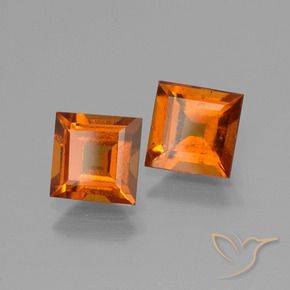 Pedras preciosas de granada hessonita Laranja Profundo natural de 2.17 ct, Quadrado, VS