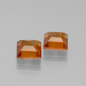 Pedras preciosas de granada hessonita laranja natural de 2,57 ct, quadrado, VS-SI