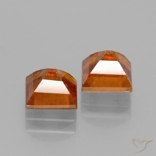 Pedras preciosas de granada hessonita Laranja Profundo natural de 2.80 ct, Quadrado, VS-SI