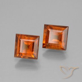 Pedras preciosas de granada hessonita Laranja médio-escuro natural de 2.43 ct, Quadrado, VS-SI