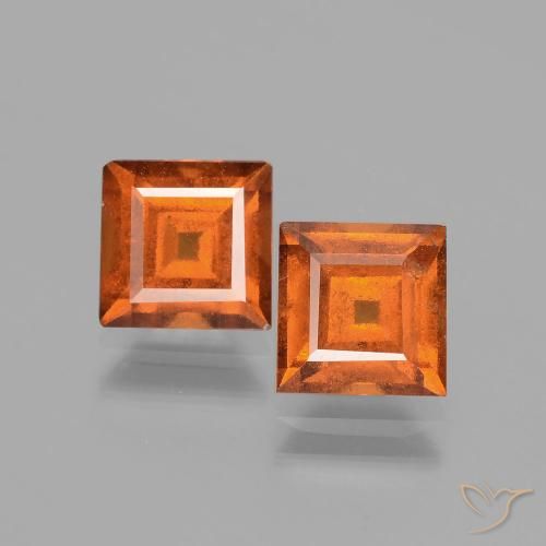 3.19ctw Natural Laranja Médio granada hessonita, Quadrado, VS