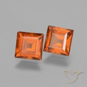 Pedras preciosas de granada hessonita Laranja Médio natural de 3.19 ct, Quadrado, VS