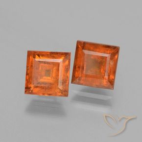 Pedras preciosas de granada hessonita Laranja Médio natural de 2.91 ct, Quadrado, VS-SI
