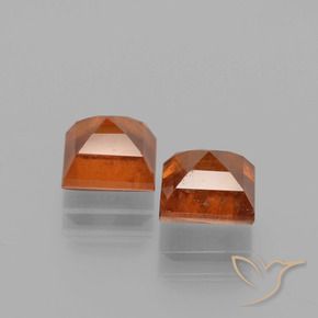Pedras preciosas de granada hessonita Laranja Médio natural de 2.91 ct, Quadrado, VS-SI