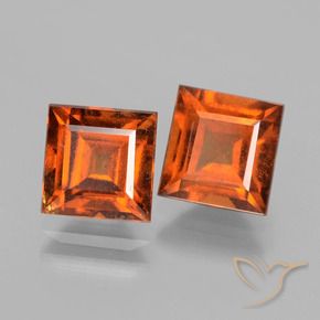 Pedras preciosas de granada hessonita Laranja Profundo natural de 3.84 ct, Quadrado, VS
