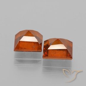Pedras preciosas de granada hessonita Laranja Profundo natural de 3.84 ct, Quadrado, VS
