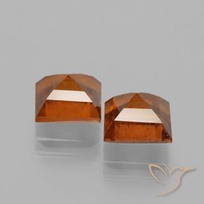 Pedras preciosas de granada hessonita laranja avermelhado natural de 3.85 ct, Quadrado, VS-SI