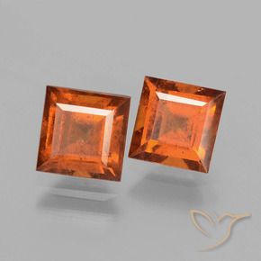 Pedras preciosas de granada hessonita Laranja médio-escuro natural de 2.52 ct, Quadrado, VS-SI
