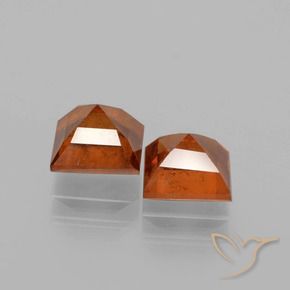 Pedras preciosas de granada hessonita Laranja médio-escuro natural de 2.52 ct, Quadrado, VS-SI