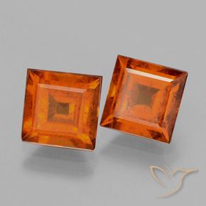 Pedras preciosas de granada hessonita laranja avermelhado natural de 3.72 ct, Quadrado, VS-SI