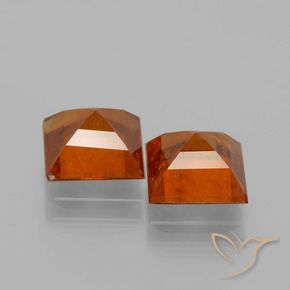 Pedras preciosas de granada hessonita laranja avermelhado natural de 3.72 ct, Quadrado, VS-SI