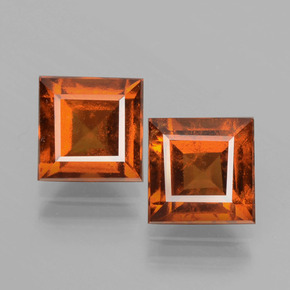 Pedras preciosas de granada hessonita laranja natural de 3,80 ct, quadrado, VS