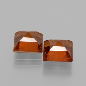 Pedras preciosas de granada hessonita laranja natural de 3,80 ct, quadrado, VS