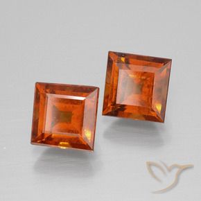 Pedras preciosas de granada hessonita fogo laranja natural de 3.65 ct, Quadrado, VS