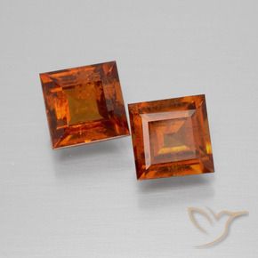 Pedras preciosas de granada hessonita Laranja escuro natural de 3.25 ct, Quadrado, VS-SI