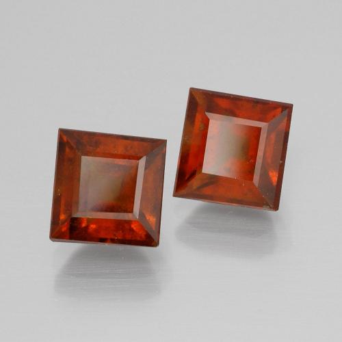 Pedras preciosas de granada hessonita Laranja Profundo natural de 4.31 ct, Quadrado, VS
