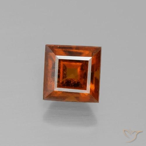 2.19ct Natural Laranja Profundo granada hessonita, Quadrado, VS-SI