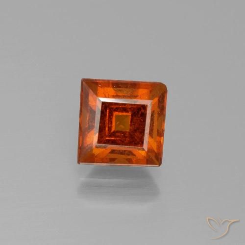 2.18ct Natural fogo laranja granada hessonita, Quadrado, VS-SI