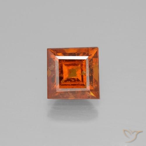 2.00ct Natural fogo laranja granada hessonita, Quadrado, SI