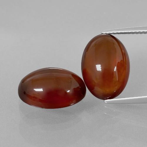 Pedras preciosas de granada hessonita vermelho natural de 15,94 ct, corte oval, transparente