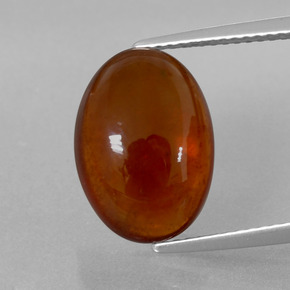 Granada Hessonita laranja canela Natural 8.14ct, Corte Oval, Transparente