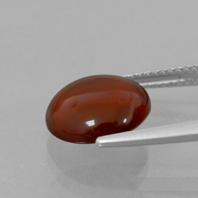 Granada hessonita laranja natural 5,68ct, corte redondo, transparente