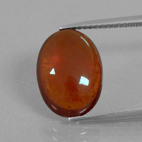 Granada Hessonita laranja canela Natural 6.46ct, Corte Oval, Transparente