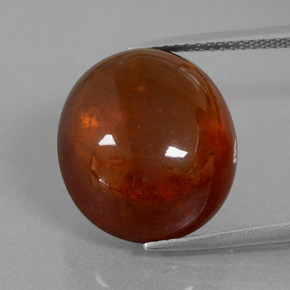 Granada hessonita laranja natural 18,74ct, corte oval, transparente