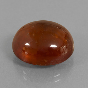 Granada hessonita laranja natural 18,74ct, corte oval, transparente