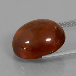Granada hessonita laranja natural 18,74ct, corte oval, transparente