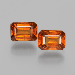 Pedras preciosas de Granada Hessonita Laranja Profundo natural de 2.46 ct, Corte Esmeralda, VS