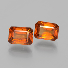 Pedras preciosas de Granada Hessonita Laranja Profundo natural de 2.46 ct, Corte Esmeralda, VS