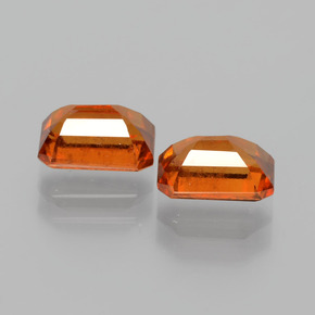 Pedras preciosas de Granada Hessonita Laranja Profundo natural de 2.46 ct, Corte Esmeralda, VS