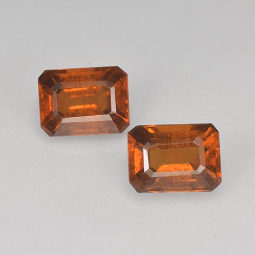 Pedras preciosas de granada hessonita laranja natural de 2,17 ct, corte esmeralda, VS