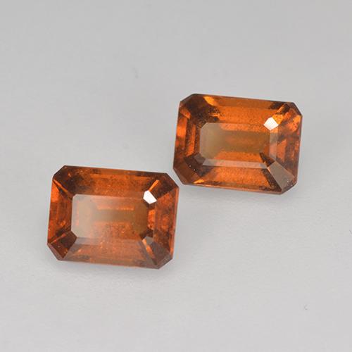 Pedras preciosas de granada hessonita laranja natural de 2,17 ct, corte esmeralda, VS