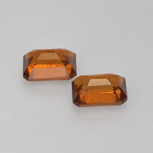 Pedras preciosas de granada hessonita laranja natural de 2,17 ct, corte esmeralda, VS