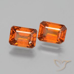 Pedras preciosas de granada hessonita Laranja Profundo natural de 2.36 ct, Corte Octógono / Esmeralda, VS-SI