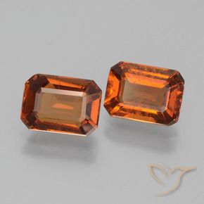Pedras preciosas de granada hessonita laranja avermelhado natural de 2.38 ct, Corte Octógono / Esmeralda, VS-SI