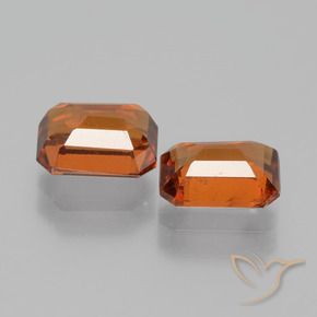 Pedras preciosas de granada hessonita laranja avermelhado natural de 2.38 ct, Corte Octógono / Esmeralda, VS-SI