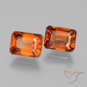 Pedras preciosas de granada hessonita âmbar laranja natural de 2.81 ct, Corte Octógono / Esmeralda, VS-SI