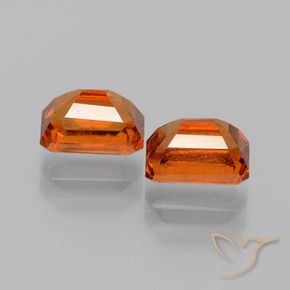 Pedras preciosas de granada hessonita âmbar laranja natural de 2.81 ct, Corte Octógono / Esmeralda, VS-SI