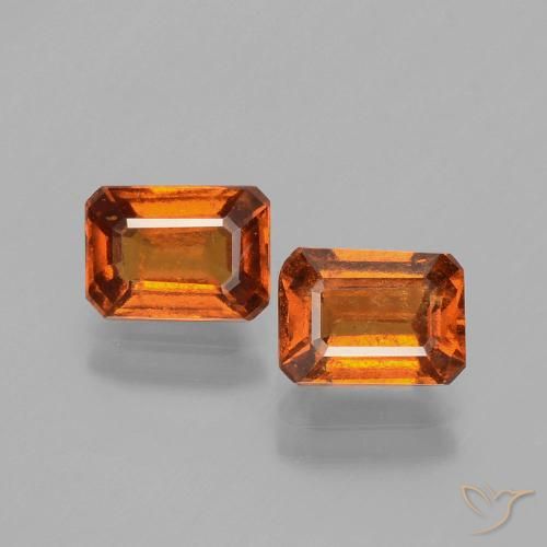2.57ctw Natural Laranja Profundo granada hessonita, Corte Esmeralda, VS-SI