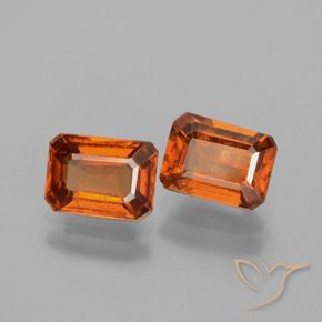 Pedras preciosas de granada hessonita Laranja Profundo natural de 2.57 ct, Corte Octógono / Esmeralda, VS-SI
