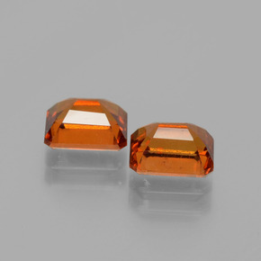Pedras preciosas de granada hessonita laranja natural de 2,63 ct, corte esmeralda, VS