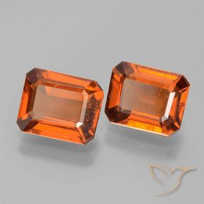 Pedras preciosas de granada hessonita Laranja médio-escuro natural de 3.28 ct, Corte Octógono / Esmeralda, VS-SI