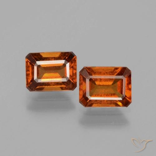 2.25ctw Natural Laranja Médio granada hessonita, Corte Esmeralda, VS