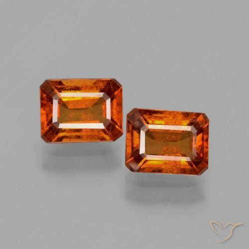 2.22ctw Natural âmbar laranja granada hessonita, Corte Esmeralda, VS-SI