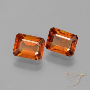 Pedras preciosas de granada hessonita âmbar laranja natural de 2.22 ct, Corte Octógono / Esmeralda, VS-SI