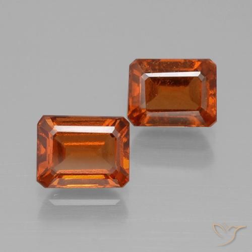 2.92ctw Natural laranja avermelhado granada hessonita, Corte Esmeralda, VS
